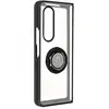 Image de Coque pour Samsung Galaxy Z Fold 3 Bi-matière Bague Métallique Support Vidéo Noir - Neuf