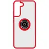 Image de Coque pour Samsung Galaxy S22 Plus Bi-matière Bague Métallique Support Vidéo Rouge - Neuf