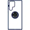 Image de Coque pour Samsung Galaxy S22 Ultra Bi-matière Bague Métallique Support Vidéo Bleu - Neuf