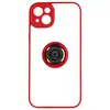 Image de Coque pour iPhone 14 Bi-matière Bague Métallique Support Vidéo Rouge - Neuf