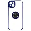 Image de Coque pour iPhone 14 Plus Bi-matière Bague Métallique Support Vidéo Bleu - Neuf