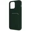 Image de Coque pour iPhone 14 Pro Max Silicone Souple Porte-cartefonce Vert foncé - Neuf