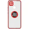 Image de Coque pour Xiaomi Redmi 10A Bi-matière Bague Métallique Support Vidéo Rouge - Neuf