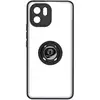 Image de Coque pour Xiaomi Redmi A1 et A2 Bi-matière Bague Métallique Support Vidéo Noir - Neuf