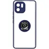 Image de Coque pour Xiaomi Redmi A1 et A2 Bi-matière Bague Métallique Support Vidéo Bleu - Neuf