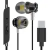 Image de Écouteurs Filaires USB C Intra-auriculaires Microphone et Boutons Noir - Neuf