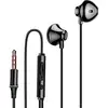 Image de Écouteurs Nylon Tressé Intra-auriculaires Jack 3.5mm Kit mains libres Noir - Neuf
