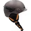 Image de CASR Casque de vélo Casque de scooter LED Glow Casque de scooter Visière Oreillettes amovibles