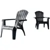 Image de Lot de 2 Fauteuils Adirondack de jardin en résine empilables Anthracite