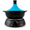 Image de Tajine électrique Avec Pot En Terre Cuite Kjine_3 Bleu Kitchencook - Neuf