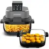 Image de Kitchencook - Crispx - Friteuse à Air Panoramique - 2 Récipients En Verre - 4 Programmes - 1500w - Neuf