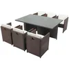 Image de Concept-usine - Table Et Chaises 6 Places Encastrables Résine Marron/blanc Miami