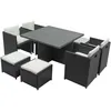 Image de Table Et Chaises 8 Places Encastrables En Résine Gris-blanc Miami