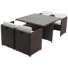 Image de Table Et Chaises 4 Places Encastrables Résine Marron-blanc Miami