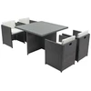 Image de Table Et Chaises 4 Places Encastrables En Résine Gris-blanc Miami