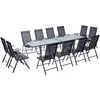 Image de Concept-usine - Table De Jardin Extensible 12 Fauteuils En Alu Et Toile Pvc Brescia