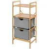 Image de Wenko - Etagère De Salle De Bain En Bambou 2 Tiroirs - H. 96 Cm