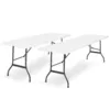 Image de Idmarket - Lot De 2 Tables Pliantes Portables 180 Cm Pour Camping Ou Réception
