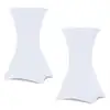 Image de Lot De 2 Housses Blanches Pour Table Haute Pliante 105 Cm
