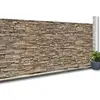 Image de Idmarket - Brise Vue Occultant 1,8 X 10 M Motif Pierre Marron 160 Gr/m²