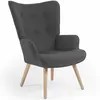 Image de Idmarket - Fauteuil Scandinave Ivar En Tissu Gris Anthracite