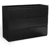 Image de Idmarket - Commode 6 Tiroirs Tomi 110 Cm Bois Noir