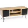 Image de Idmarket - Meuble Tv 113 Cm Vintage Noemi Pied Épingle Bois Portes Noires