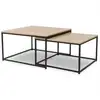 Image de Idmarket - Lot De 2 Tables Basses Gigognes Detroit - Design Industriel - Naturel