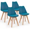 Image de Idmarket - Lot De 4 Chaises Scandinaves Sara - Bleu Canard - Pour Salle À Manger