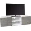 Image de Idmarket - Meuble Tv 113 Cm Eli Blanc Portes Effet Béton