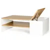 Image de Idmarket - Table Basse Bar Contemporaine Izia - Avec Coffre - Bois - Blanc