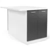 Image de Idmarket - Ilot Central Ivo 120 Cm Blanc Et Gris Avec Plan De Travail