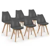 Image de Idmarket - Lot De 6 Chaises Scandinaves Sara - Gris Foncé - Pour Salle À Manger
