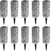 Image de Idmarket   Lot De 10 Lampes Solaires À Planter   Structure En Plastique   Hauteur 29 Cm   Panneau Solaire 2v   Lumière Blanche