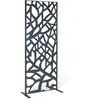 Image de Idmarket   Panneau Décoratif En Métal Ajouré 150 X 50 Cm   Résistant Aux Intempéries   Fixation Au Sol Ou Mur   Design Moderne Gris