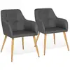 Image de Idmarket - Lot De 2 Chaises De Salle À Manger Scandinaves, Fauteuils De Table Dania Gris Anthracite
