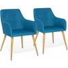 Image de Idmarket - Lot De 2 Chaises De Salle À Manger Scandinaves, Fauteuils De Table Dania Bleu Canard