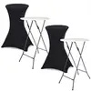 Image de Idmarket - Lot De 2 Tables Hautes Pliantes 105 Cm - Noir - Avec 2 Housses Noires