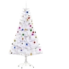 Image de Homcom - Sapin Arbre De Noël Artificiel Blanc 150 Cm 680 Branches Avec Nombreux Accessoires Variés
