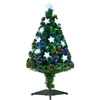 Image de HOMCOM Sapin de Noël Artificiel Lumineux Fibre Optique LED Multicolore + Support Pied Ø 45 x 90H cm 90 Branches étoile Sommet Brillante Vert