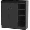 Image de Homcom - Armoire / Etagere / Meuble A Chaussures Très Pratique En Panneaux De Particules Noir