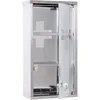 Image de Homcom   Armoire À Pharmacie Inox Avec Porte En Verre Trempé   2 Étagères 3 Niveaux   Dimensions 25x12x48cm   Argent