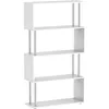 Image de Homcom - Bibliothèque Étagère Design Contemporain En S 4 Niveaux 80l X 30l X 145h Cm Coloris Blanc