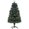 Image de HOMCOM Sapin de Noël Artificiel Arbre de Noël Lumineux 120cm en Fibre Optique Deco Noël lumière à Variation de Couleurs 130 LED Vert