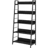 Image de Homcom - Tagère Bibliothèque De Rangement Style Industriel Incliné 5 Niveaux 70l X 35l X 150h Cm Noir