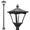 Image de Luminaire extérieur lampadaire sur pied solaire lampadaire lanterne classique LED 30 Lm dim. 15L x 15l x 120H cm noir