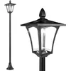 Image de HOMCOM Luminaire extérieur lampadaire sur pied solaire lampadaire lanterne classique LED 40 Lm dim. 18L x 18l x 160H cm noir