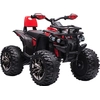 Image de HOMCOM Quad Buggy électrique Enfant 12 V 8 Km/h Max. Voiture électrique Enfant avec Effets Lumineux sonores Selle avec Dossier Porte-Bagage Avant métal PP Rouge Noir