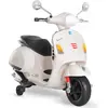 Image de HOMCOM Vespa Scooter Moto électrique Enfants 6 V dim. 102L x 51l x 76H cm Musique MP3 Port USB klaxon Phare feu AR Blanc