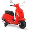 Image de HOMCOM Vespa Scooter Moto électrique Enfants 6 V dim. 102L x 51l x 76H cm Musique MP3 Port USB klaxon Phare feu AR Rouge